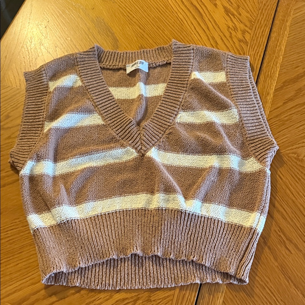 Double Zero Brown and Cream Knit Vest